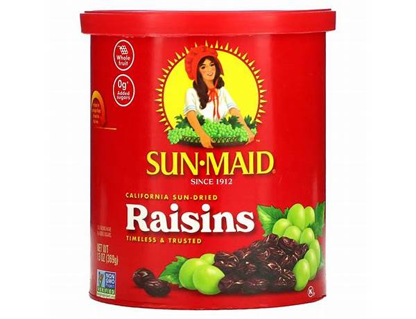 California sun-dried raisins food facts